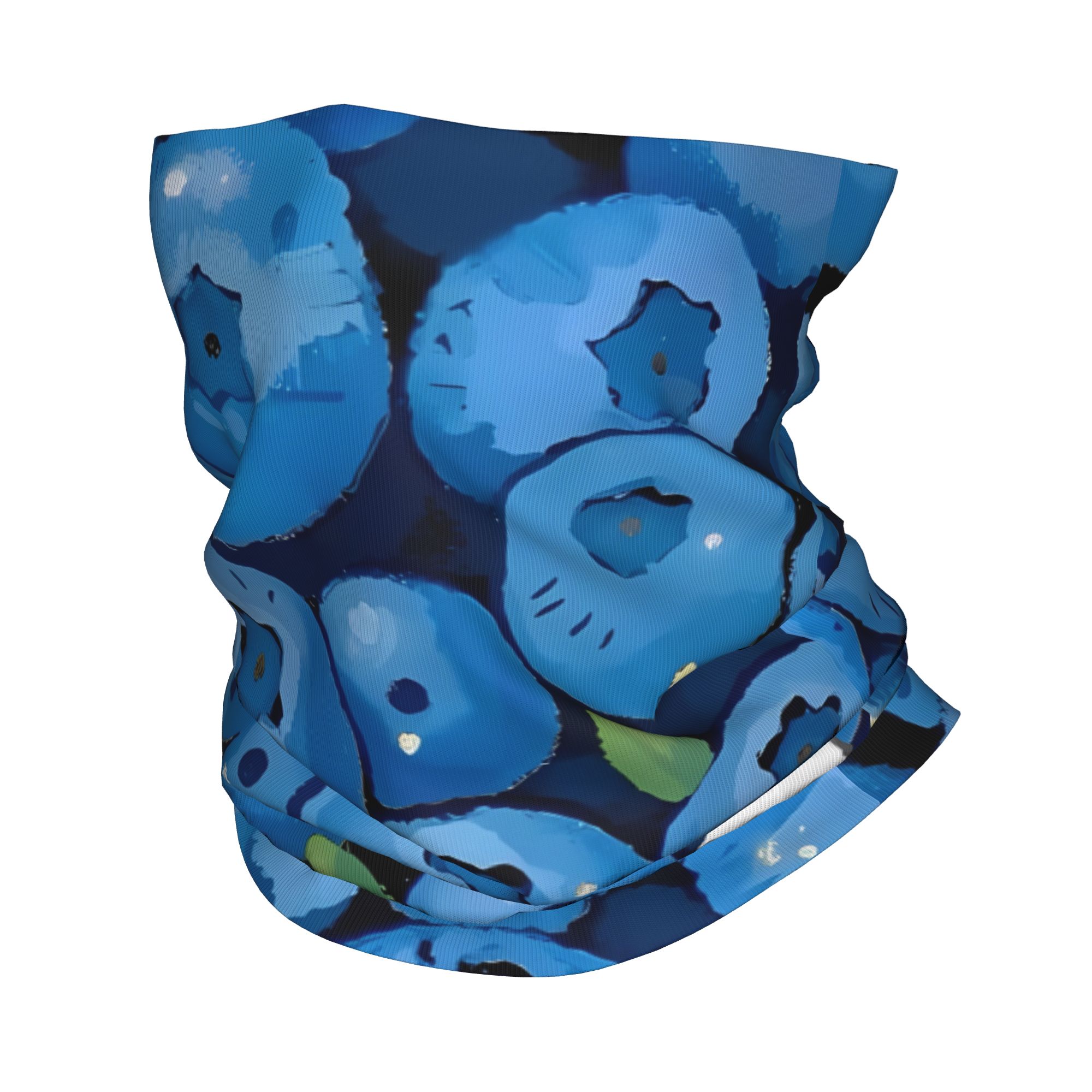 Neck Warmer Balaclava - Fruit Print Blueberry dengan Kelinci Putih